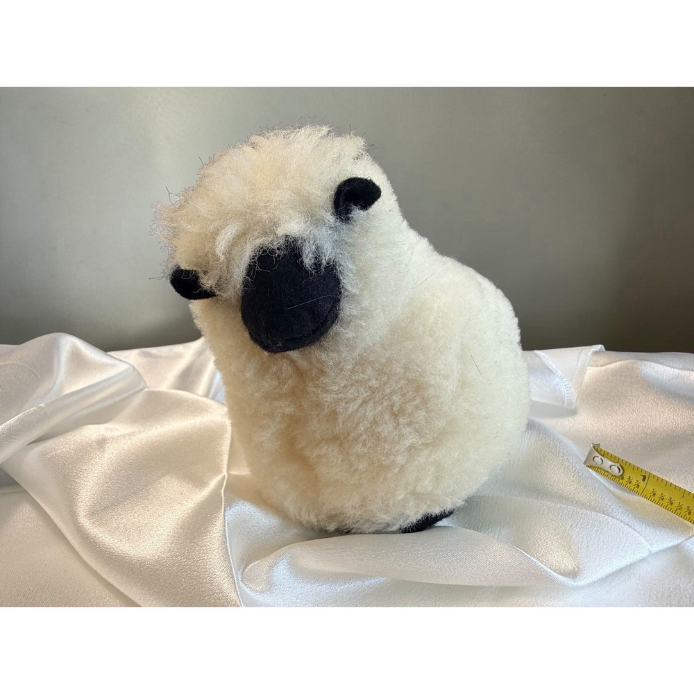 New Wool Pile Stuffed Sheep Plush Toy Collectible Pure Wool Animal Plush Item - Picture 6 of 10